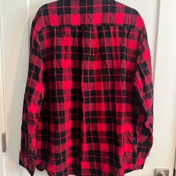 Red and Black Plaid Button Down Shirt for Men Matching Family Outfit - Picture 6 of 6